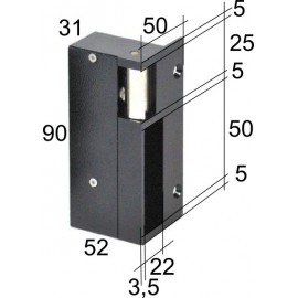 Gâche 1 temps Métalux verticale droite