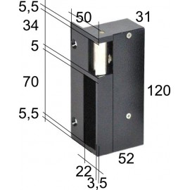 Gâche 1 temps Métalux verticale gauche