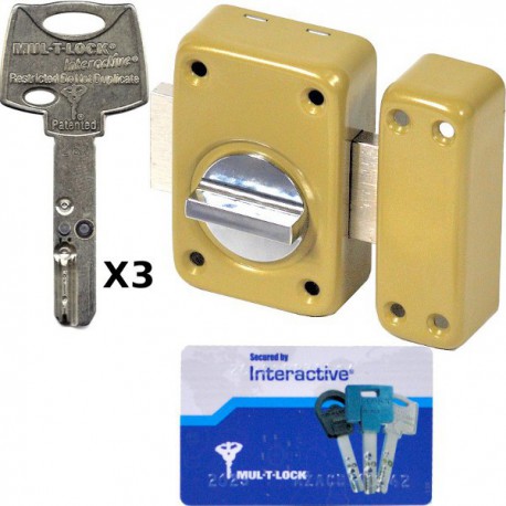 Verrou mul-t-lock Interactif à bouton 60 mm