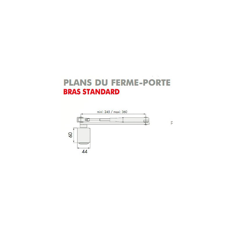 Bras standard pour ferme-porte CGF GR 300 Blanc