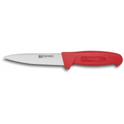 Couteau saigner 14 cm manche rouge FISCHER BARGOIN