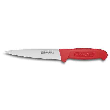 Couteau saigner 17 cm manche rouge