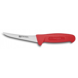 Couteau desosseur courbe lame 13 cm manche rouge