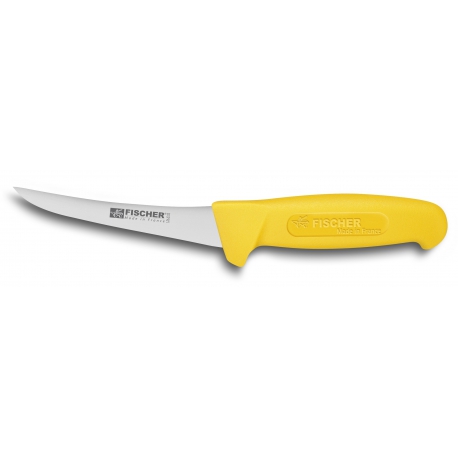 Couteau desosseur courbe lame 13 cm manche jaune