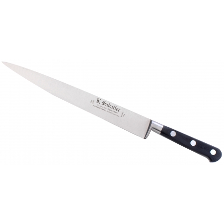 Couteau tranchelard forgé Sabatier lame de 25 cm mitre ronde Fischer Bargoin