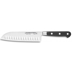 Couteau santoku forgé SABATIER lame 18 cm mitre ronde Fischer Bargoin