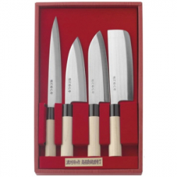 Coffret 4 couteaux japonais bois