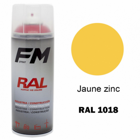 Bombe de peinture RAL 1018 Jaune zinc - 400ml