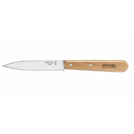 COUTEAU CRANTE OPINEL INOX 10CM hêtre naturel