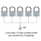 LOT DE 5 CADENAS INOX M30 S'ENTROUVRANT (Blister)