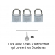 LOT DE 3 CADENAS INOX M30 S'ENTROUVRANT (Blister)