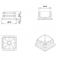 Embout carré plastique noir intérieur 45 mm 
