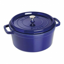 Cocotte ronde 24cm majolique bleu intense