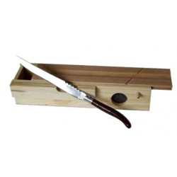 COFFRET BOIS SAUCISSON AVEC COUTEAU LAGUIOLE