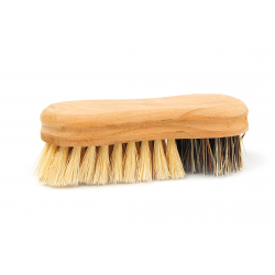 Brosse à légumes en bois, fibres naturelles 2 duretés