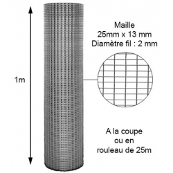 Volière 25mm X 13mm diamètre 2mm hauteur 1m 