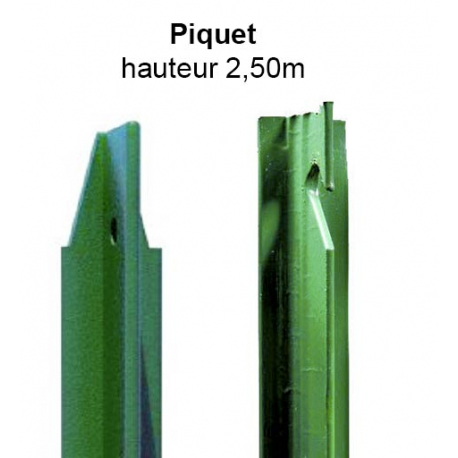 Piquet en té 2,50m vert