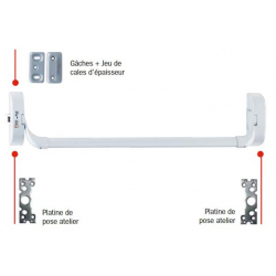 Idéa Barre antipanique coupe feu blanc