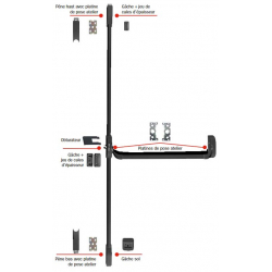 Barre antipanique Idéa 3 points Noir