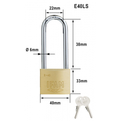 Cadenas à combinaison aluminium de couleur Largeur de corps 40 mm - Foussier