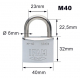 Cadenas inox m40 s'entrouvrant