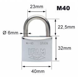 Cadenas inox m40 s'entrouvrant