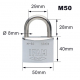 Cadenas inox m50 s'entrouvrant