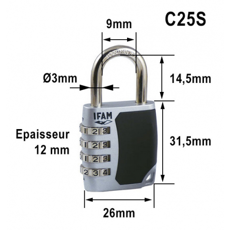 Cadenas à combinaison C25s