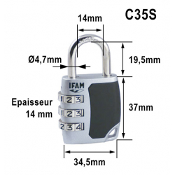 Jekosa JKB-50 [Étanche] Cadenas Extérieur et Robuste à Combinaison - [Sans  Clé] Combinaison à 4 Chiffres pour Cabanons, Portails39