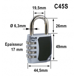 Cadenas à code Drawer  Maison de la chasse - Dubreuil