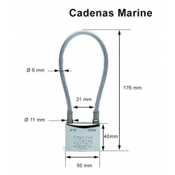 Cadenas 50mm marine cable inox