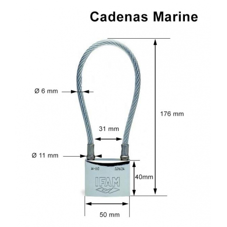 Cadenas 50mm marine cable inox