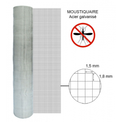 TOILE MOUSTIQUAIRE GALVA N°18/15 (en rouleau 30m)