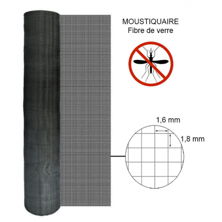 Moustiquaire fibre largeur 1m à la coupe ou en rouleau de 30m