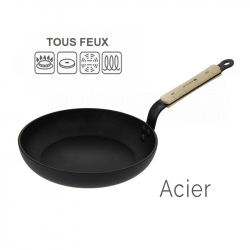 Poêle Wok en acier inoxydable 430, poêle épaisse faite à la main