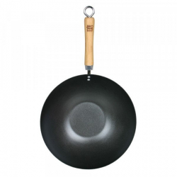 Wok tole en acier blanc de 30 cm antiadhérent