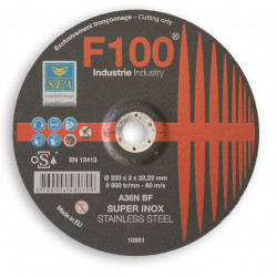 Disque pour meule F100 125x1,6x22 plat