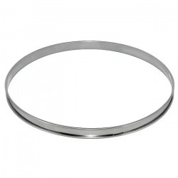 CERCLE A TARTE INOX HT 2CM BORD ROULE Ø 26 CM