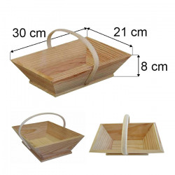 PANIER VENDANGEUR BOIS 2KG 30 X 21 X 8