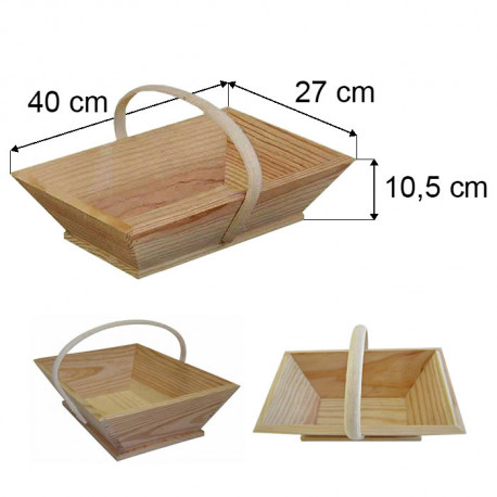 PANIER VENDANGEUR BOIS 5KG 40 X 27 X 10.5