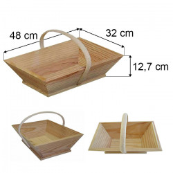 PANIER VENDANGEUR BOIS 10KG 48 X 32 X 12.7