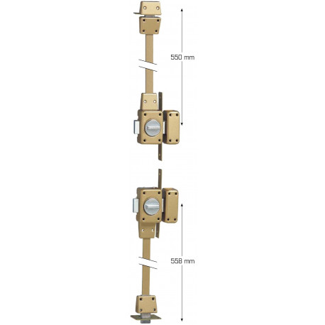 Paire de verrous Zénith 5g à bouton 45 mm droite