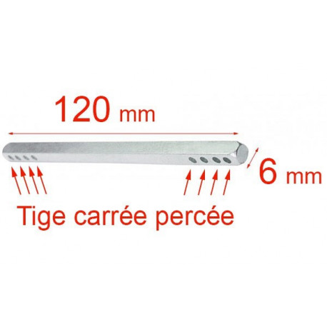 Tige carré 6x120 mm