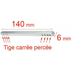 Tige percée carrée 6x140 mm 