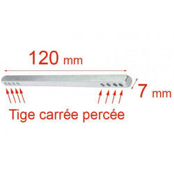 Tige carré 7x120 mm avec trous