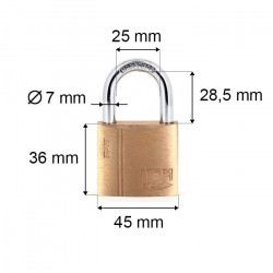 Cadenas en laiton de 45 mm s'entrouvrant n°451 gamme START