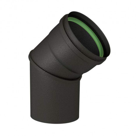 COUDE BR 45° NOIR MAT D.100 + JOINT FIBRE