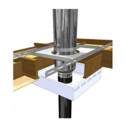 Cache carré 450x450mm pour conduit 80/130mm poele à pellet