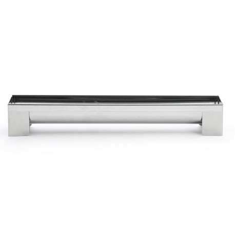 Gouttière à bûche Inox 50 x 8cm embouts amovibles