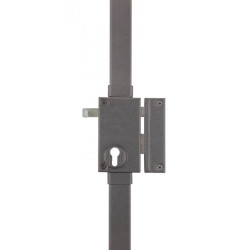Serrure 3 points TARGA gris vertical tirage droite